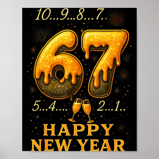 Affiche 67 Bonne Année Six Sept Drôle Compte à rebours 202 (Devant)