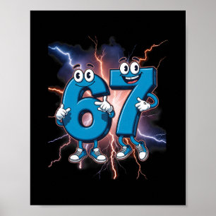 Affiche 67 Brainrot Italien Drôle Mème 67 Costume Enfant S