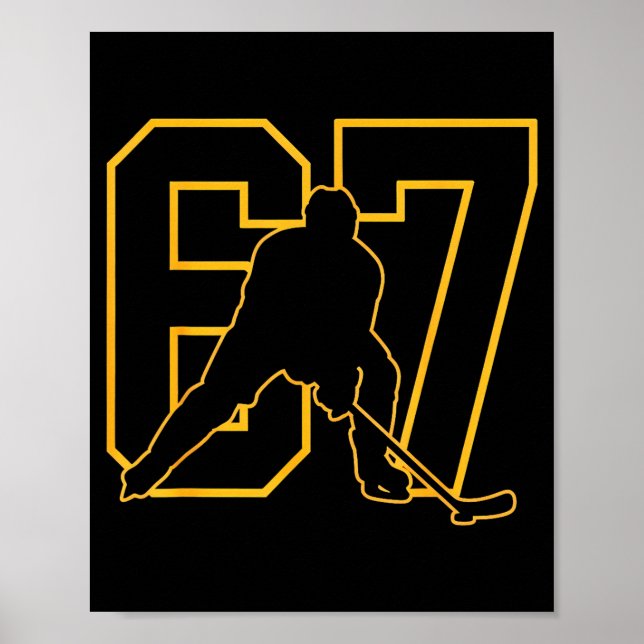 Affiche 67 Brainrot Jeunesse Hockey sur glace Drip - Drôle (Devant)