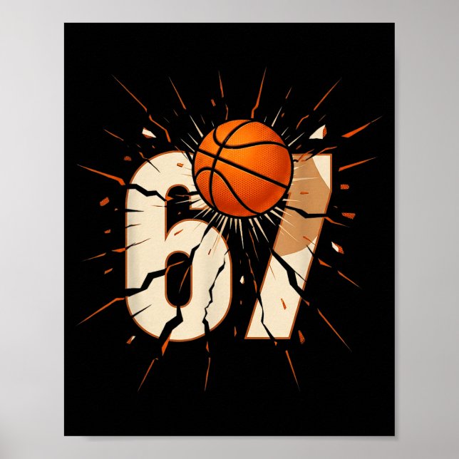Affiche 67 Brainrot Youth Basketball Drip - Funny Kids 67  (Devant)