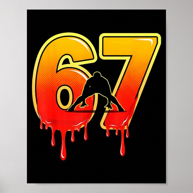 Affiche 67 Brainrot Youth Wrestling Drip - Funny Kids 67  (Devant)