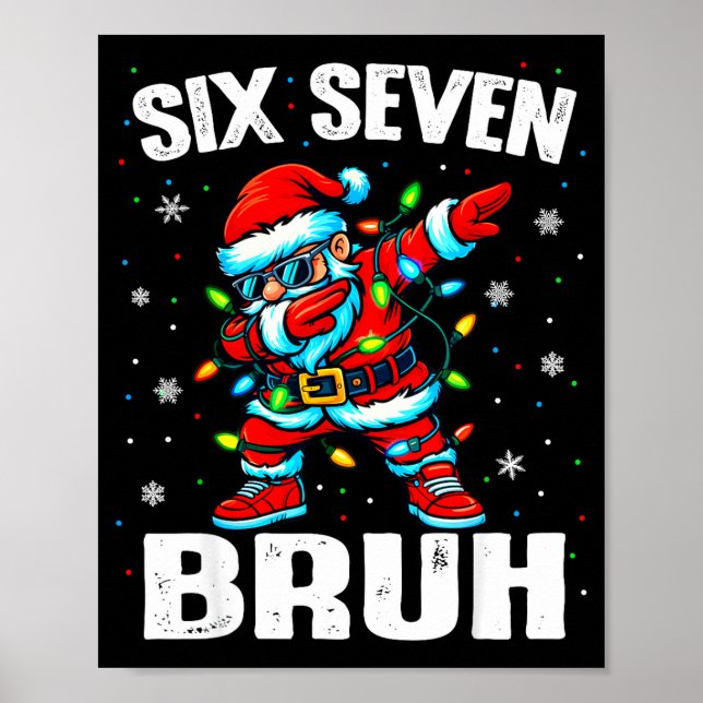 Affiche 67 Bruh Noël Six Sept Mème Dab Santa  (Devant)
