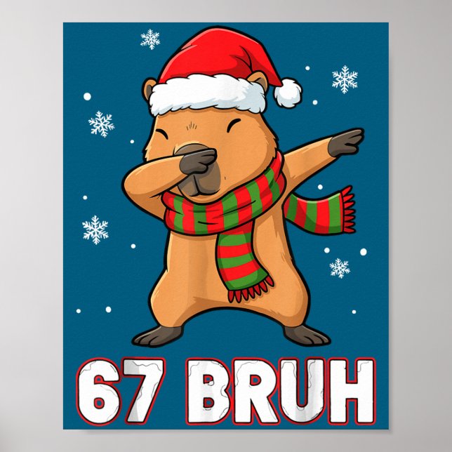 Affiche 67 Bruh Six Seven Meme Capybara Christmas Kids Boy (Devant)