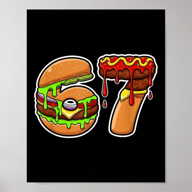 Affiche 67 Burger Pizza Fusion de délices alimentaires  (Devant)