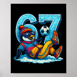 Affiche 67 Cadeau de mème d'hiver drôle de football de pin