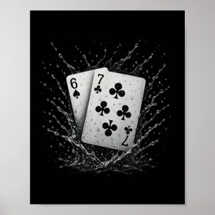 Affiche 67 Cartes à jouer Six Sept Mème Jeu de cartes Poke