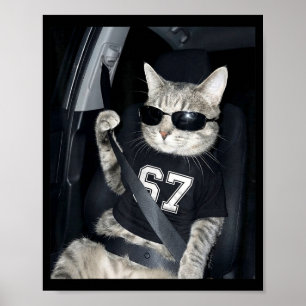 Affiche 67 Chat portant des lunettes de soleil Gen Alpha D