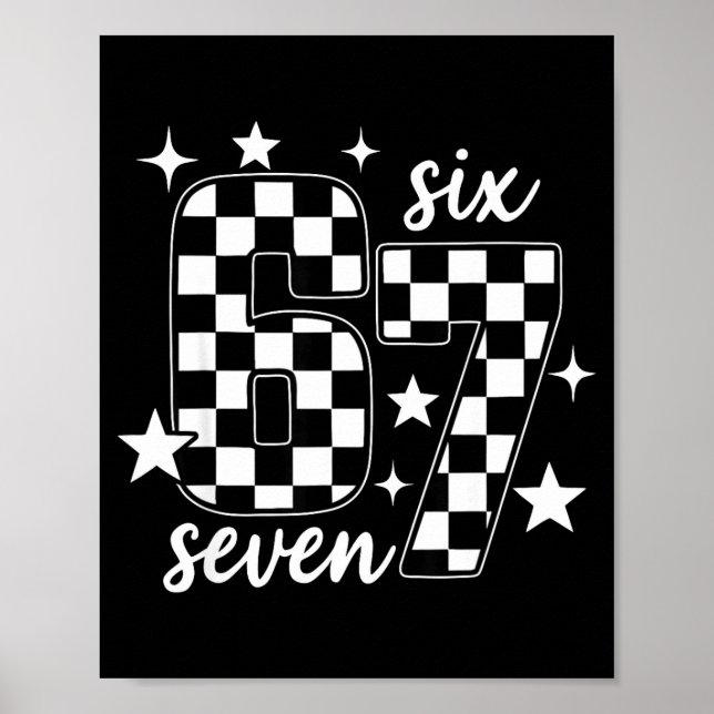Affiche 67 Checkered Six Seven Meme 6 7 Gen Alpha Teacher  (Devant)