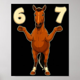Affiche 67 Cheval Drôle Gen Alpha Argot Enfants Adolescent