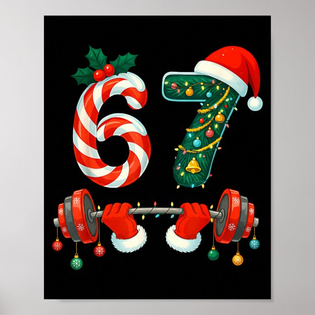 Affiche 67 Christmas 6 7 Meme Gym Workout Fitness Men Wome (Devant)