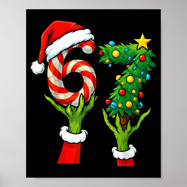 Affiche 67 Christmas 6 7 Meme Hands Holiday Gen Alpha For  (Devant)