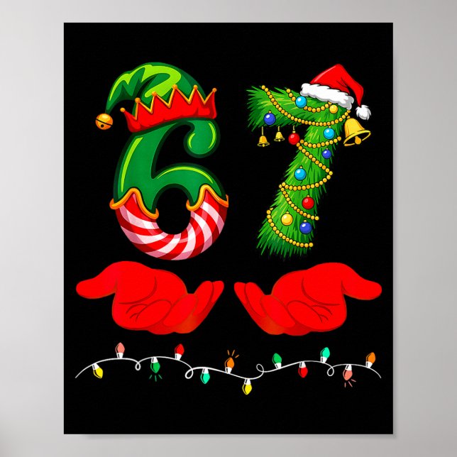 Affiche 67 Christmas 6 7 Meme Pajamas Holiday Gen Alpha Sl (Devant)