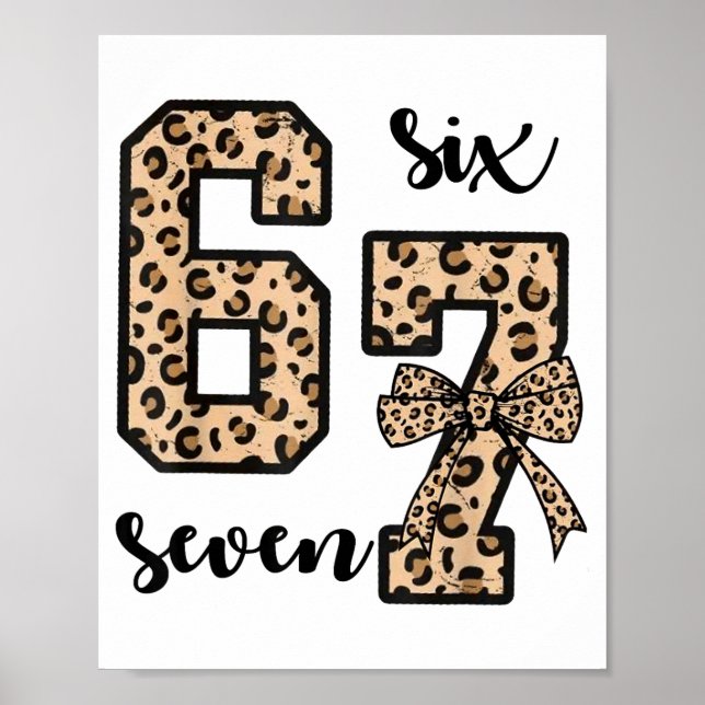 Affiche 67 Christmas 6 7 Six Seven Meme 67 Leopard Cheetah (Devant)