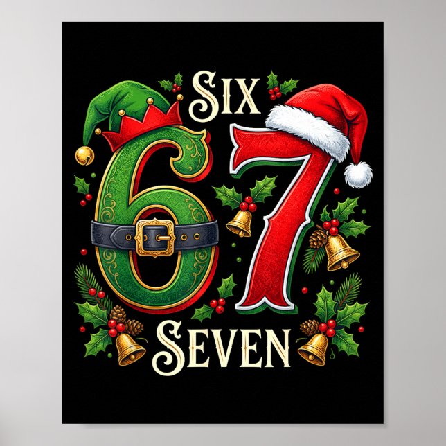 Affiche 67 Christmas Funny 6 7 Meme Six Seven Xmas Boys Ki (Devant)