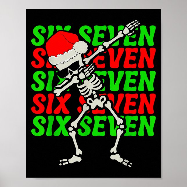 Affiche 67 Christmas Funny Six Seven Meme Brainrot Dabbing (Devant)