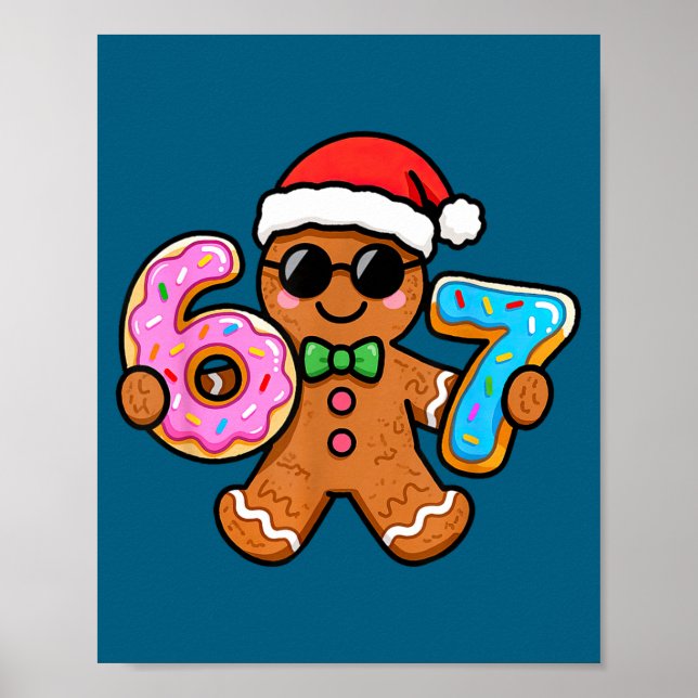 Affiche 67 Christmas Gingerbread Six Seven Meme Gen Alpha  (Devant)