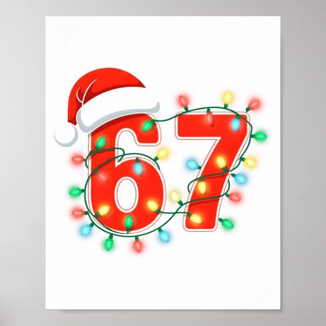 Affiche 67 Christmas Lights Meme Saying 6 7 Costume Xmas L (Devant)