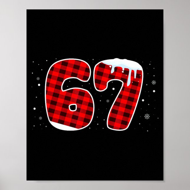 Affiche 67 Christmas Meme 6 7 Numbers Six Seven Funny Xmas (Devant)