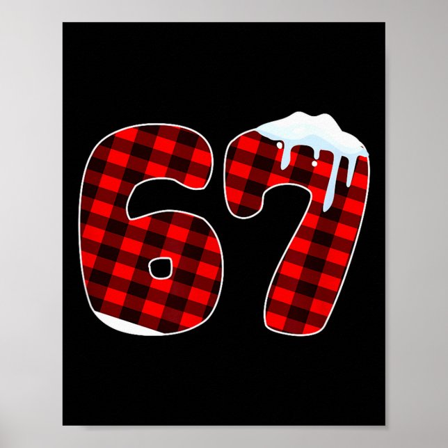 Affiche 67 Christmas Meme 6 7 Numbers Six Seven Funny Xmas (Devant)