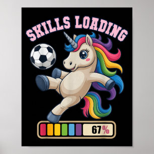 Affiche 67 Compétences de licorne de football Chargement F