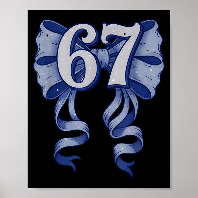 Affiche 67 Coquette Bow 6 7 Meme Cute Toile Bow For Girls  (Devant)