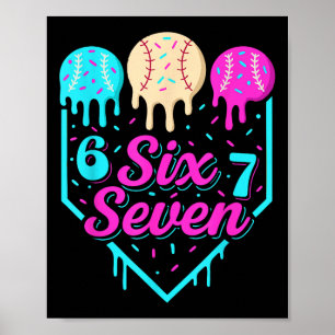 Affiche 67 Crème Glacée Baseball Drip Home Plate Six Sept 