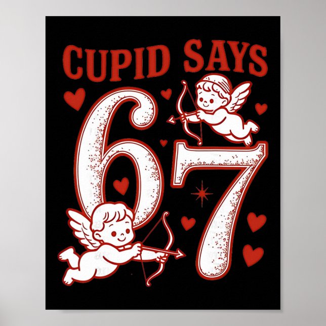 Affiche 67 Cupid dit Six Seven 6 7 Mème Garçons Filles Val (Devant)
