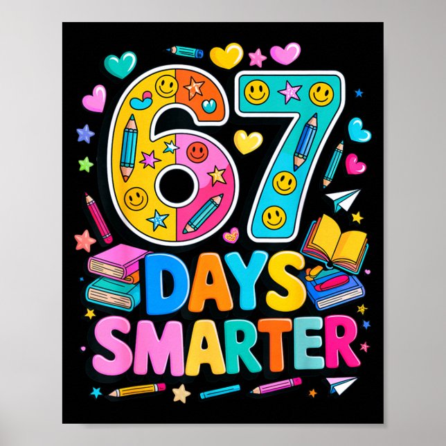 Affiche 67 Days Of School Funny Meme Teacher Student  (Devant)