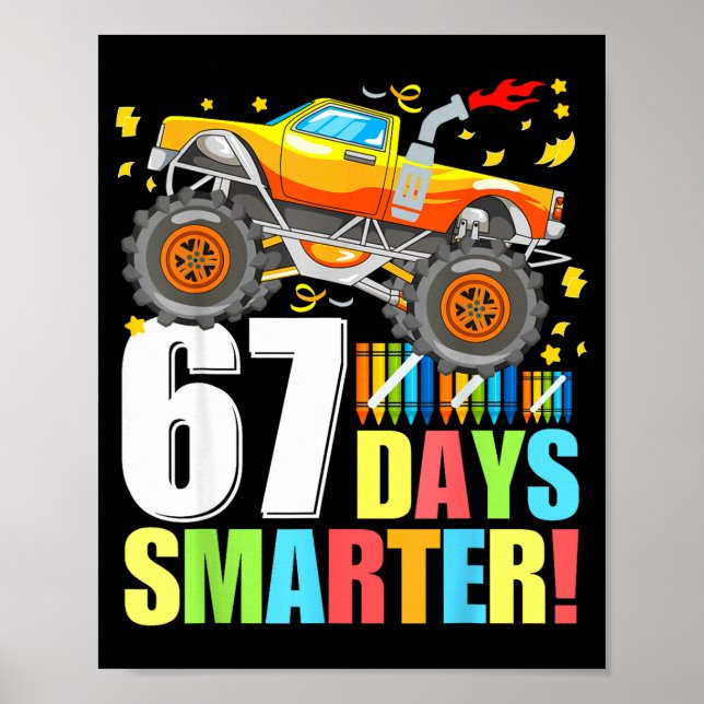 Affiche 67 Days Of School Smarter Funny Six Seven Monster  (Devant)