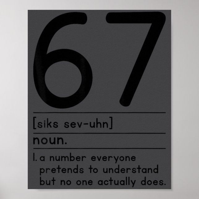 Affiche 67 Définition La Signification De 67 Mème Drôle Si (Devant)