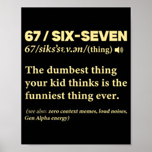 Affiche 67 Définition Signification Six Sept Prof Mème Drô