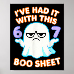 Affiche 67 Déguisement Halloween Boo Feuille 6 7 Mème Six 
