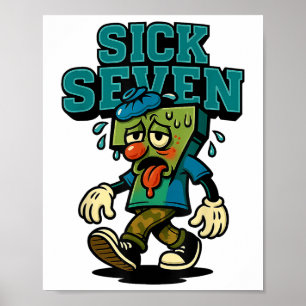 Affiche 67 déguisement Sick Seven Halloween drôle de jeu d