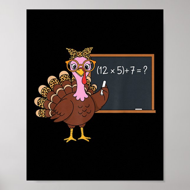 Affiche 67 Dinde de Thanksgiving pour enseignant Six Sept  (Devant)