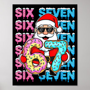 Affiche 67 Donut Noël Drôle Six Sept Mème Santa Enfants