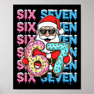 Affiche 67 Donut Noël Drôle Six Sept Mème Santa Enfants