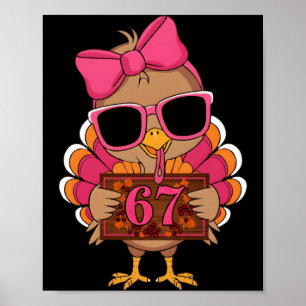 Affiche 67 drôle de dinde de Thanksgiving Famille Thanksgi