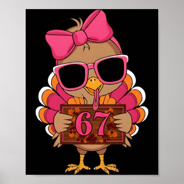 Affiche 67 drôle de dinde de Thanksgiving Famille Thanksgi (Devant)