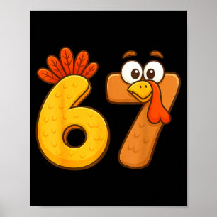 Affiche 67 drôle de Thanksgiving Six Sept Mème pour hommes