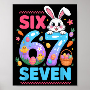 Affiche 67 drôle six sept gen mème adorable lapin lapin