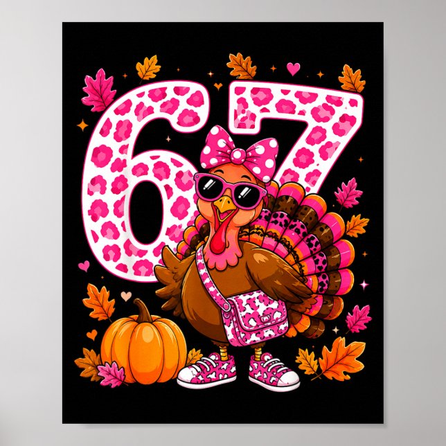Affiche 67 drôles de dindes de Thanksgiving gloussent fill (Devant)