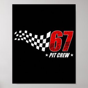Affiche 67 équipe de fosse six sept course d'anniversaire
