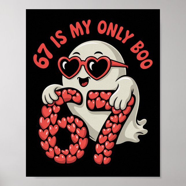 Affiche 67 est ma seule boo drôle valentine single 67 mème (Devant)