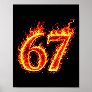 Affiche 67 feu six sept mème flammes argot numéro drôle