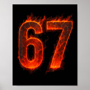 Affiche 67 Flamme Numéro Six Sept Mème 67 Enfant _1