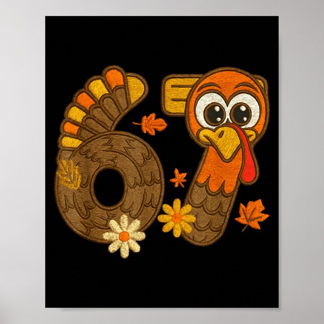 Affiche 67 Funny Thanksgiving Turkey 67 Fall Farm Men Wome (Devant)