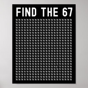Affiche 67 Game Trouver 67 Mème Garçons Filles 6 7 Slang A
