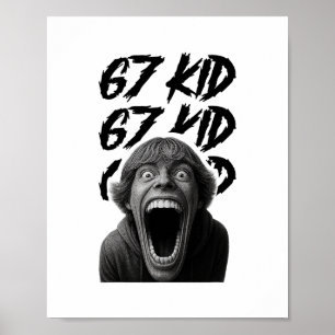 Affiche 67 Gamin 67 Mème Six Sept 6-7 Blague drôle d'Inter