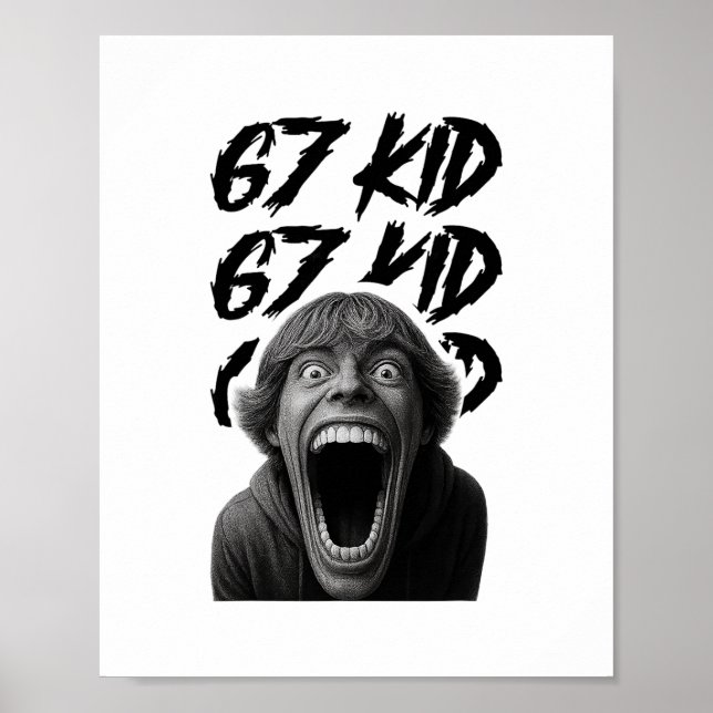 Affiche 67 Gamin 67 Mème Six Sept 6-7 Blague drôle d'Inter (Devant)