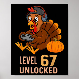 Affiche 67 Garçon de Thanksgiving Dinde Joueur Six Sept Mè